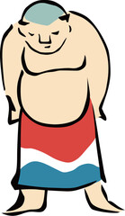 相撲取りの全身イラスト