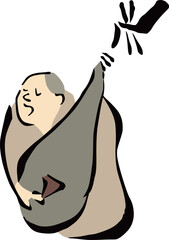 楽器を演奏する男性のイラスト