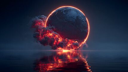 Cosmic sphere with fiery ring