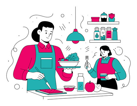 Meal Prep Vectors - Minimalist Food Illustration