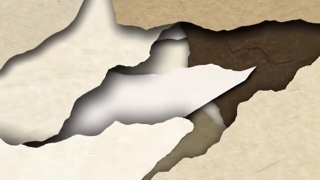 Abstract illustration of torn paper revealing a neutral textured background