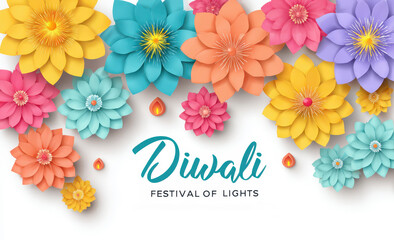 Obraz premium Colorful floral decorations for Diwali festival of lights celebration