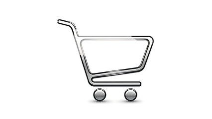 A simple shopping cart icon on a white background Fundo branco