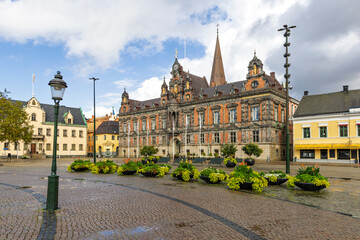 Little green square of Malmo in Sweden
