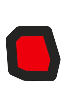 A loading animation or video for the startup background. First, the red shape changes, enlarges, and then fills the screen with a circular spot.