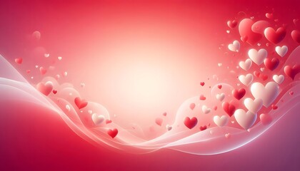 Radiant hearts in a pink aura