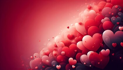 Burst of heart-shaped balloons
