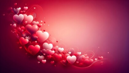 Burst of colorful hearts