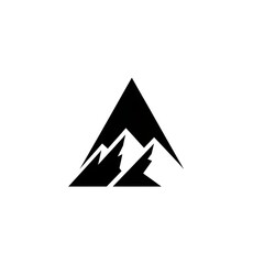 Abstract black mountain peak silhouette for adventure and nature themes