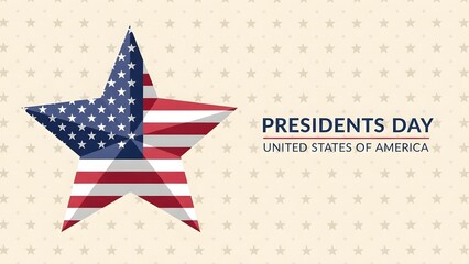 Fototapeta premium Presidents Day USA Poster, American Flag Star Patriotic Holiday Design.