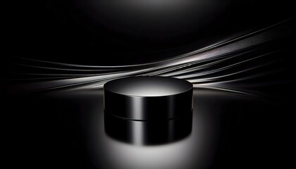 Modern black cylinder lamp with light trails