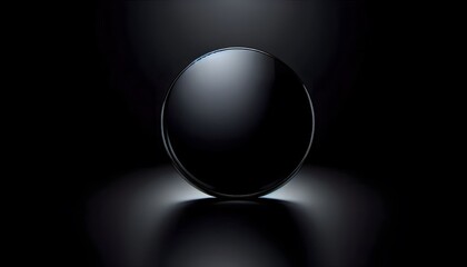 Reflective black circular object