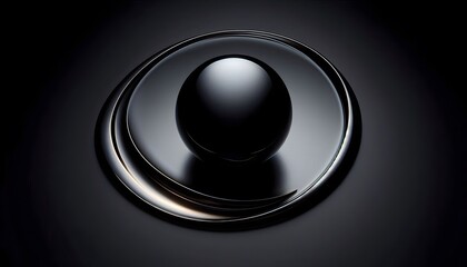 Modern black spherical knob on dark background