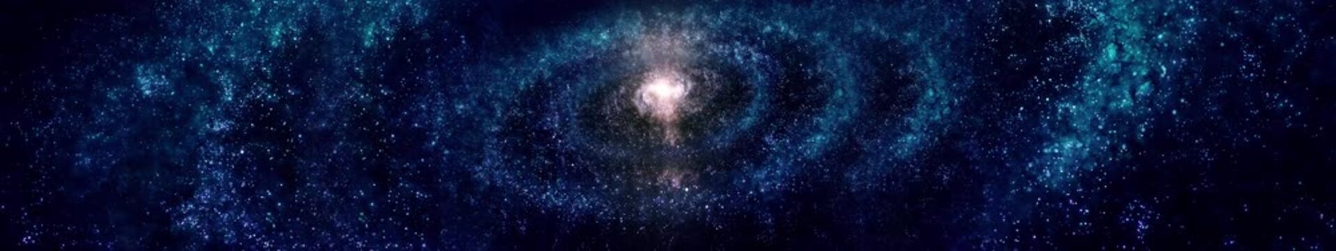 Blue Milky Way galaxy rotating in space, creating a cosmic and celestial background | widescreen | looped animation