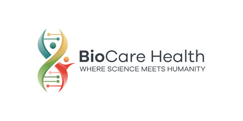 Obraz premium bio care health logo, genetic care logo design inspiration. DNA genetic icon logo template