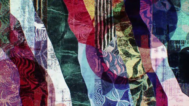 Abstract layered patterns with textures and colors for creative visual concepts