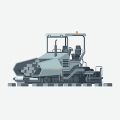 Modern Asphalt Paver Illustration For Road Construction And Infrastructure Projects
