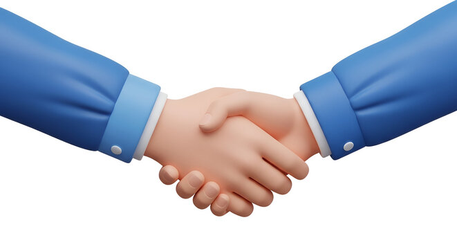Business partnership and agreement through handshake
