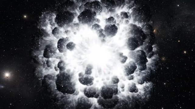 A bright singularity explosion in the vast darkness of space