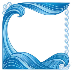 blue curve frame template vector