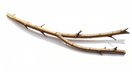 Obraz premium and keywords based on the imageTwig's Gentle Curve Natural Branch Lying on Bright White Surface in Studio