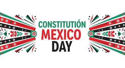 Obraz premium Mexico constitution day celebration silhouette graphic design