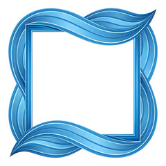 blue curve frame template vector