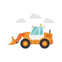 Fototapeta premium Modern Heavy Industrial Wheel Loader Vehicle Isolated For Construction Projects