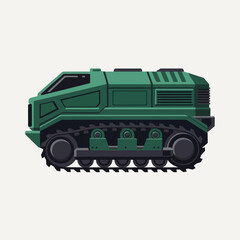 Fototapeta premium Modern Green Armored Tracked Vehicle For Military Or Heavy Duty Transport Illustration