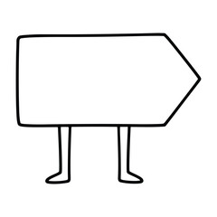 Obraz premium Simple line drawing of a signboard with legs