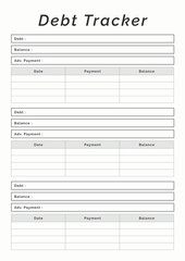 Debt Tracker Template Pages