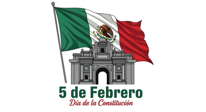 Mexico constitution day silhouette celebrating 5 de febrero mexican heritage