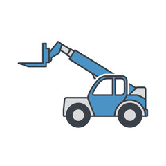 Modern Telehandler Construction Equipment Icon Design Industrial Vehicle Symbol