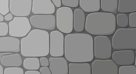 Modern Stylized Grey Stone Wall Seamless Vector Pattern Background Design Graphic