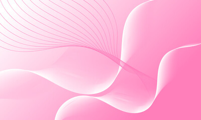 pink light smooth lines wave curves with soft gradient abstract background