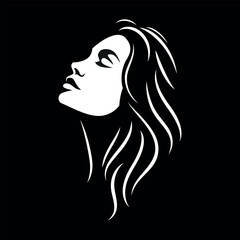 Beautiful girl vector. Minimalism style.

