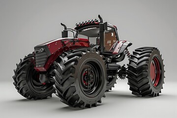 Obraz premium Modern heavy agricultural tractor isolated on white background