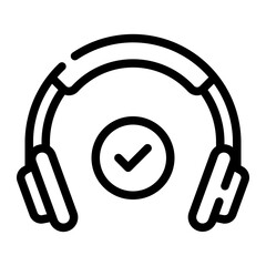 headphones line icon