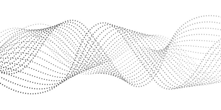 Abstract vector Waveform Composition with A mesmerizing display of interconnected dots, forming an elegant wave pattern, perfect for visual representations of data flow, network connectivity.