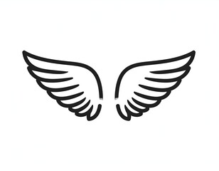 Obraz premium Elegant Wings Illustration - Symbol of Freedom and Inspiration.