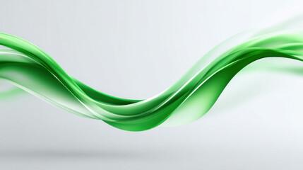 Green wave abstract background smooth flowing curve motion creates fresh elegant pattern with soft gradient effect