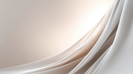 Abstract fabric drapery white beige soft wave background elegant flowing cloth curve minimal luxury design serene decor