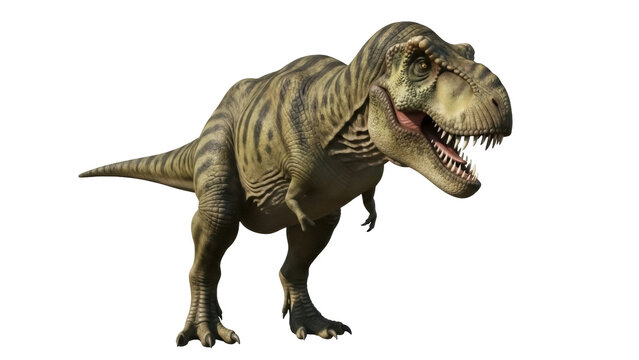 Isolated Tyrannosaurus Rex dinosaur, predatory carnivore, extinct ancient animal predator