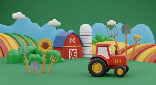 Future Farmers of America Week 3D render of a farm
