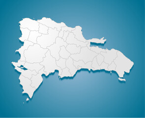 Map country Dominican Republic divided on regions