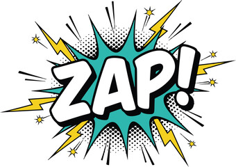 omic Zap Sound Effect Explosion Speech Bubble Pop Art Vector