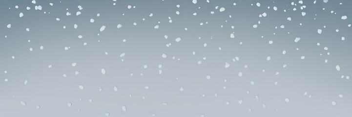 Falling snow effect with soft, out-of-focus white particles against a smooth, cool gray gradient background, suitable for winter and festive themes.