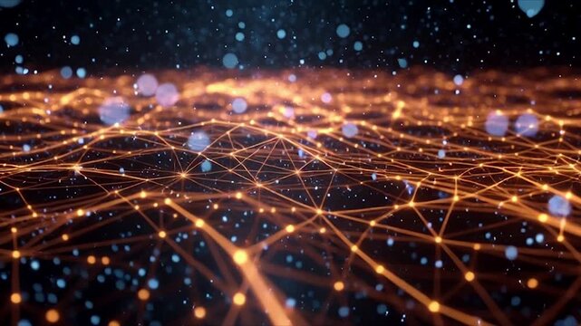 Abstract network connection background with glowing lines and dots.