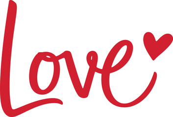 Stunning red love symbol with heart on white background