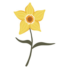 Flower element, Plant vector illustration, Digital flower design, Abstract floral item vector
